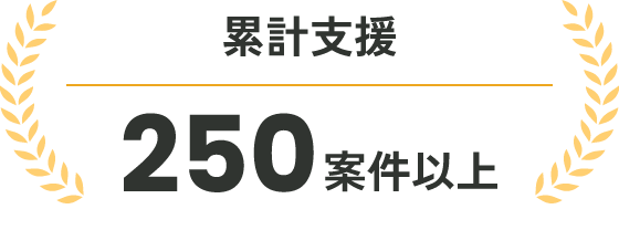 累計支援 250案件以上